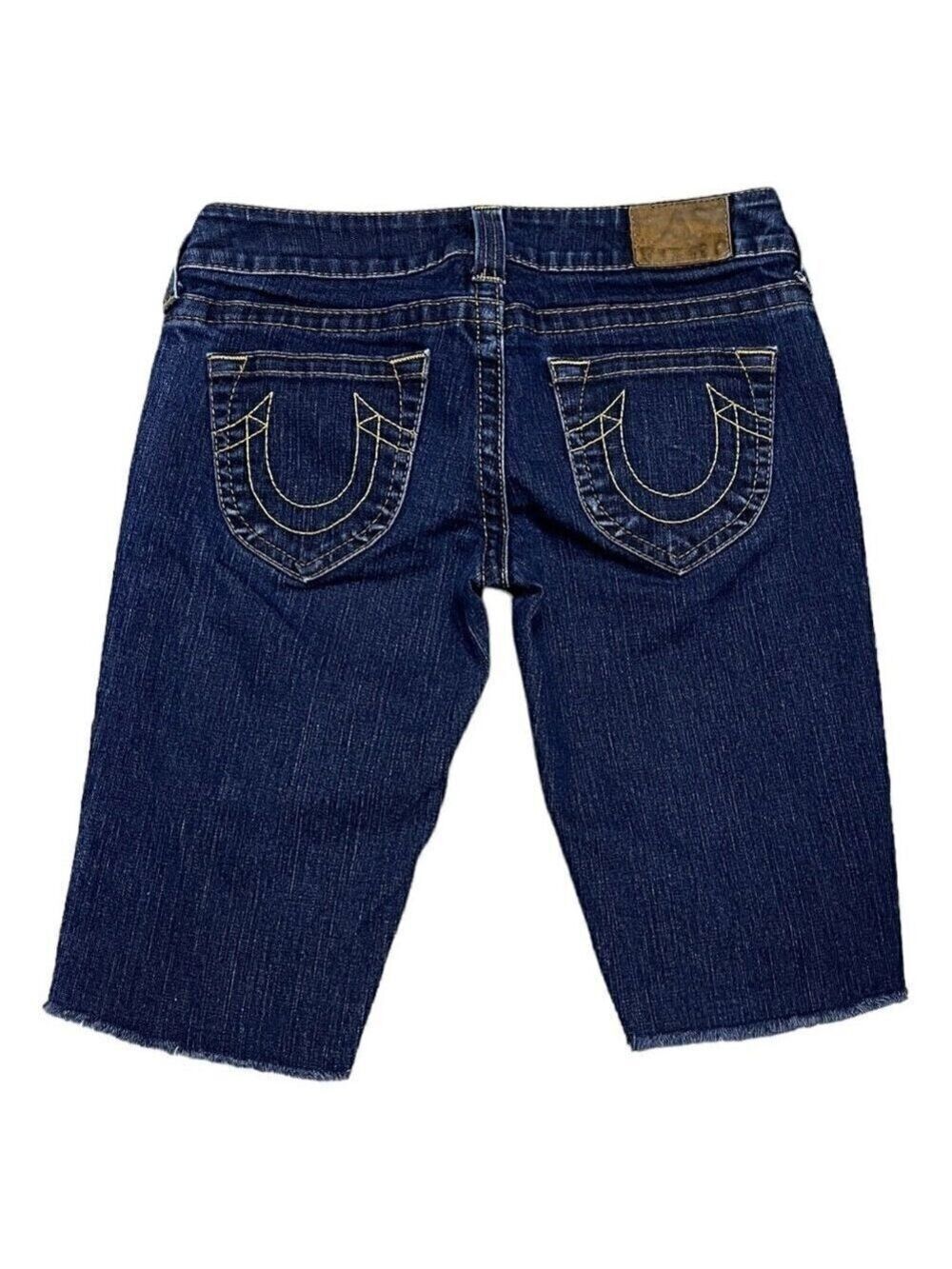 True Religion Raw Hem Summer Cut Off Denim Jean Shorts Womens 29” Waist
